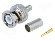 Connector: BNC; plug; male; straight; 50Ω; Ømax: 5mm; crimped NINIGI