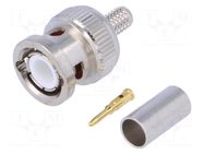 Connector: BNC; plug; male; straight; 50Ω; Ømax: 5mm; crimped NINIGI