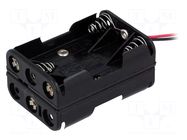 Holder; AAA,R3; Batt.no: 6; cables; 150mm; black COMF