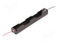 Holder; AA,R6; Batt.no: 2; cables; 150mm; black COMF