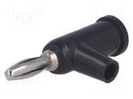 Connector: 4mm banana; plug; 24A; 60VDC; black; 4mm socket; 39mm AXIOMET