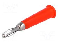 Connector: 4mm banana; plug; 60VDC; red; non-insulated AXIOMET