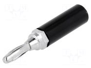 Connector: 4mm banana; plug; 60VDC; black; non-insulated AXIOMET