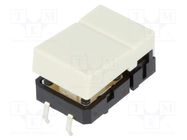 Switch: keypad; Pos: 2; SPST-NO; 0.05A/24VDC; ivory; none; THT; 1.27N OMRON Electronic Components