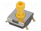 Microswitch TACT; SPST-NO; Pos: 2; 0.05A/24VDC; SMT; none; 1.47N OMRON Electronic Components