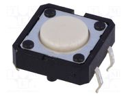 Microswitch TACT; SPST-NO; Pos: 2; 0.05A/24VDC; THT; none; 1.27N OMRON Electronic Components