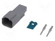 Connector: wire-wire; plug; male; AT; PIN: 2; IP67,IP69K; for cable AMPHENOL