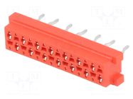 Connector: Micro-MaTch; socket; female; PIN: 14; straight; THT; 2x7 TE Connectivity