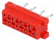 Connector: Micro-MaTch; socket; female; PIN: 8; straight; THT; 2x4 TE Connectivity