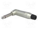 Plug; Jack 6,3mm; male; mono; ways: 2; angled 90°; for cable; grey AMPHENOL