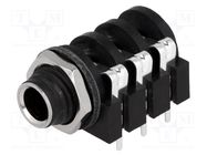 Socket; Jack 6,3mm; female; stereo,with double switch; ways: 3 AMPHENOL