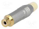 Plug; RCA; female; straight; soldering; grey; gold-plated; 3÷7mm AMPHENOL