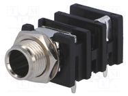 Socket; Jack 6,3mm; female; mono,with double switch; ways: 2; THT AMPHENOL