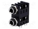 Socket; Jack 6,3mm; female; mono,double,with double switch; THT AMPHENOL