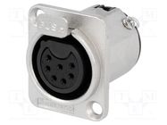 Socket; XLR; female; PIN: 7; flange (2 holes),for panel mounting AMPHENOL