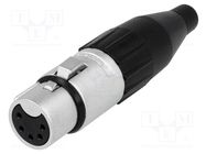 Connector: XLR; plug; female; PIN: 5; straight; for cable; soldering AMPHENOL