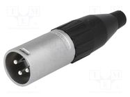 Connector: XLR; plug; male; PIN: 3; straight; for cable; soldering AMPHENOL