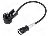 Cable; ISO plug angled,RAKU II female; angled,straight; 0.15m PER.PIC.