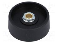 Knob; without pointer; polyamide; Øshaft: 6mm; Ø40x16mm; black OKW