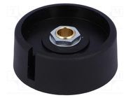 Knob; with pointer; polyamide; Øshaft: 6mm; Ø40x16mm; black OKW