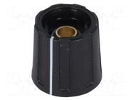 Knob; with pointer; ABS; Øshaft: 6.35mm; Ø16x15.5mm; black; A2616 OKW