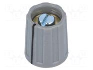 Knob; with pointer; ABS; Øshaft: 6mm; Ø13.5x15.5mm; black; A2613 OKW