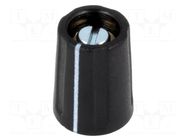 Knob; with pointer; ABS; Øshaft: 3mm; Ø10.5x14mm; black; A2610 OKW