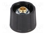 Knob; without pointer; ABS; Øshaft: 6mm; Ø20x15.5mm; black; A2520 OKW