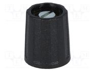 Knob; without pointer; ABS; Øshaft: 6mm; Ø13.5x15.5mm; black; A2513 OKW