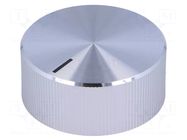 Knob; with pointer; aluminium,plastic; Øshaft: 6mm; Ø32.8x14.4mm OKW
