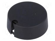 Knob; with pointer; plastic; Øshaft: 6mm; Ø40x16mm; black; A10 OKW