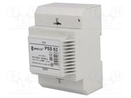 Transformer: mains; 63VA; 230VAC; 12V; Leads: terminal block; IP30 BREVE TUFVASSONS