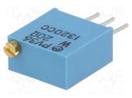 Potentiometer: mounting; vertical; 20Ω; 500mW; THT; ±10%; linear BOURNS