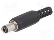 Plug; DC supply; female; 5.5/2.5mm; 5.5mm; 2.5mm; for cable; 9mm 
