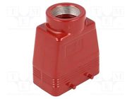 Enclosure: for HDC connectors; 180 °C; size 57.27; high; M32; red ILME