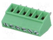 PCB terminal block; angled 90°; 2.54mm; ways: 6; on PCBs; 0.5mm2 