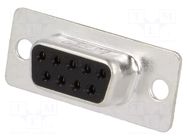 Connector: D-Sub; PIN: 9; plug; female; for cable; soldering; 5A AMPHENOL COMMUNICATIONS SOLUTIONS