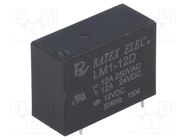 Relay: electromagnetic; SPDT; Ucoil: 12VDC; Icontacts max: 12A Recoy/RAYEX ELECTRONICS