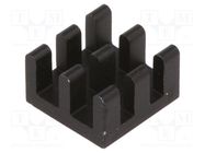 Heatsink: extruded; black; L: 10mm; W: 10mm; H: 6mm; aluminium 