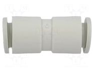 Push-in fitting; straight,inline splice; -1÷10bar; -5÷60°C SMC