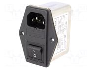 Connector: AC supply; socket; male; Inom: 4A; Ir: 0.6mA; 250VAC; 1MΩ YUNPEN ELECTRONIC