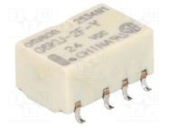 Relay: electromagnetic; DPDT; Ucoil: 24VDC; Icontacts max: 1A; SMD OMRON Electronic Components