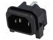 Connector: AC supply; socket; male; 10A; 250VAC; IEC 60320; C14 (E) SCHURTER