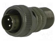 Connector: circular; plug; for cable; PIN: 3; male; soldering; MS/DS AMPHENOL