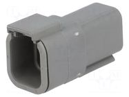 Connector: wire-wire; plug; male; DTM; PIN: 6; IP68; for cable; grey DEUTSCH