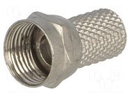 Connector: F; plug; male; twist-on; for cable; straight; CT100,RG6 