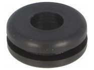 Grommet; Ømount.hole: 8mm; Øhole: 4.5mm; rubber; black FIX&FASTEN