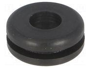 Grommet; Ømount.hole: 8mm; Øhole: 4.5mm; rubber; black FIX&FASTEN