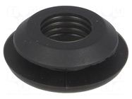 Grommet; Ømount.hole: 10.5mm; Øhole: 7.8mm; silicone; black FIX&FASTEN