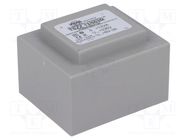 Transformer: encapsulated; 12VA; 230VAC; 6V; 2A; PCB; IP00; A: 52mm INDEL